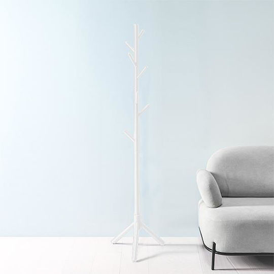 Next Wooden Coat Rack White Solid 40x40x174cm