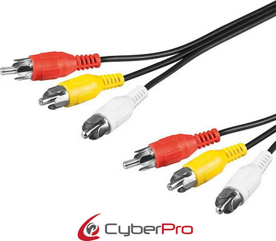 CyberPro Composite male to Composite male 1.5m Cable (CP-3RCAMM)