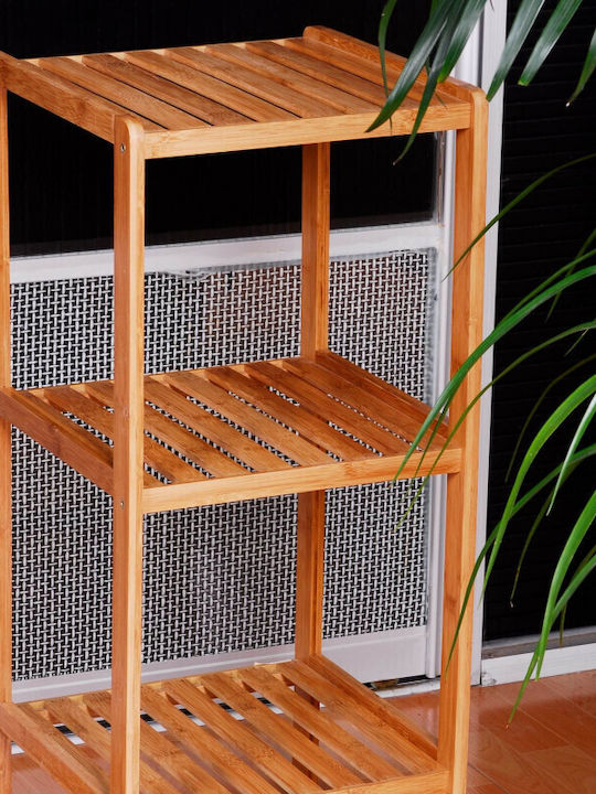 Relaxdays 10013496 Επιδαπέδια Ραφιέρα Μπάνιου Bamboo με 3 Ράφια 33x33x79cm Καφέ