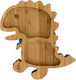 Baby Donkey Baby Food Plate Dinosaur made of Bamboo Brown
