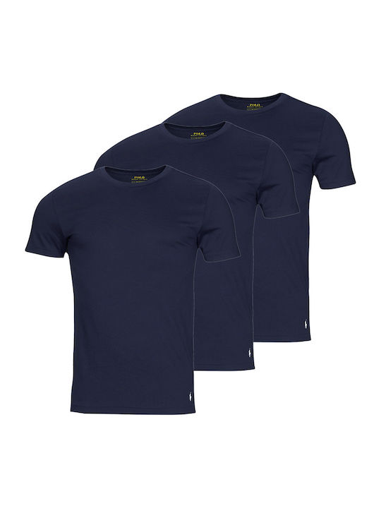 Men's Undershirts Short-sleeved in Navy Blue Color 3Pack