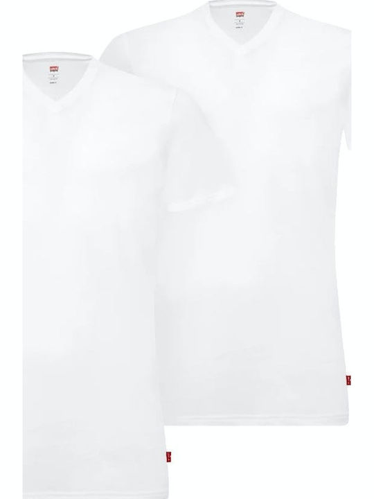 Men's Short Sleeve Undershirts White 2Pack