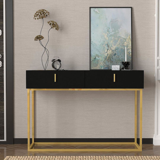 Mykonos Wooden Console Table Black L120xW37xH84cm