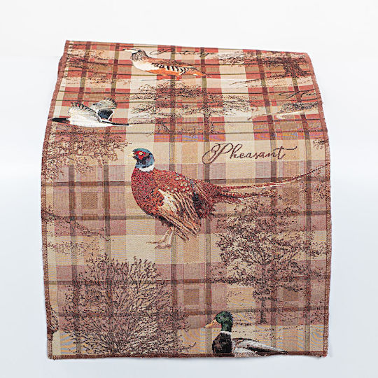 Eurolamp Enten Weihnachtlich Tischtuch Läufer Stoff Braun L150xB33cm.