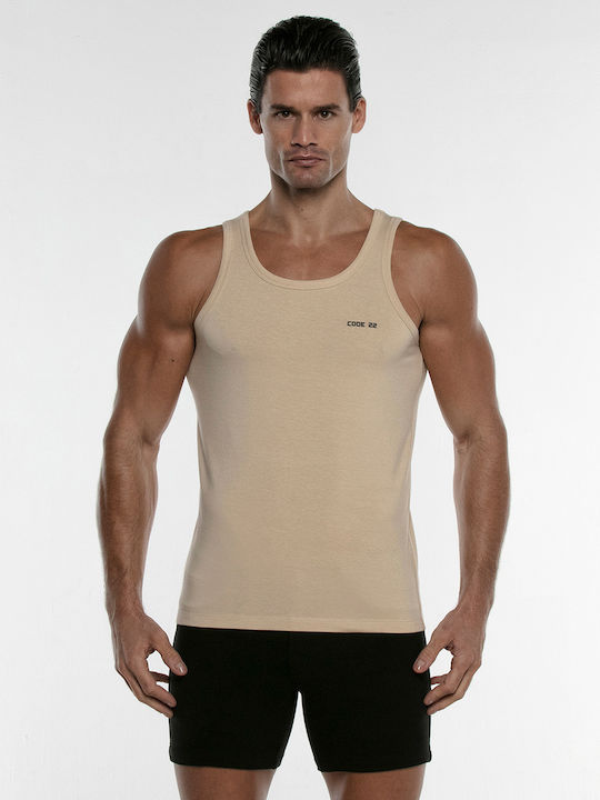 CODE 22 - Basics Tanktop - Sleeveless T-shirt - Beige