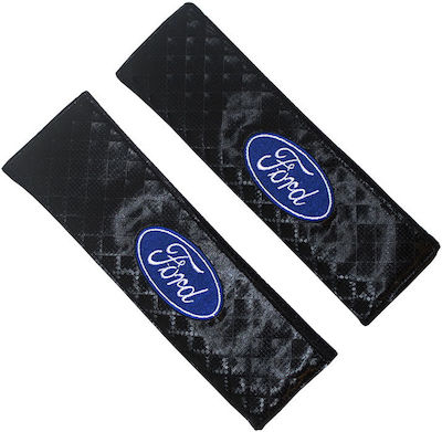 Set of 2pcs Car Seat Belt Pads Black Ford