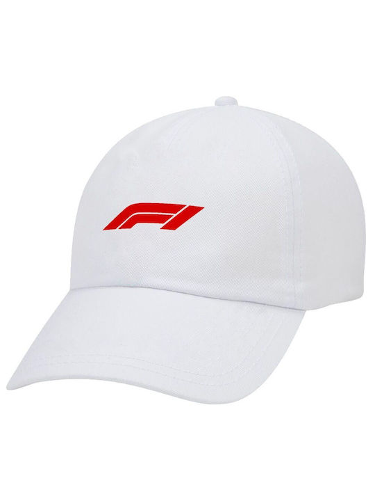 Formula 1, Adult Baseball Cap White 5-Panel (POLYESTER, ADULT, UNISEX, ONE SIZE)