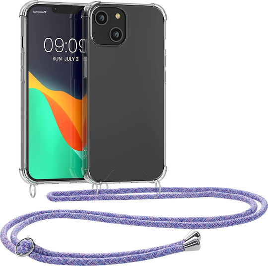 KWmobile Back Cover Σιλικόνης με Λουράκι Transparent / Lavender / Violet / White (iPhone 14)