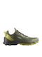 Salomon Cross Over Men's Hiking Shoes Waterproof with Gore-Tex Membrane Olive Night / Golden Lime / Black