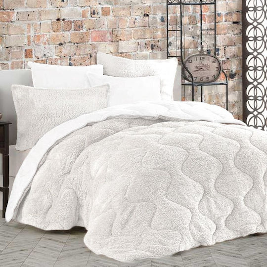 Saray Home Κουβερτοπάπλωμα Σετ Μονό 160x220εκ. Softwell Ιβουάρ 2τμχ