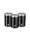 Berlinger Haus Primal Gloss Collection Set of 3pcs Jars General Use with Lid made of Stainless Steel Black 11x11x17.8cm