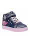 Kids Sneakers High with Scratch & Lights Blue