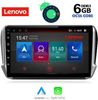 Lenovo Sistem Audio Auto pentru Peugeot 208 2008 (Bluetooth/USB/AUX/WiFi/GPS/Partitură) cu Ecran Tactil 10"