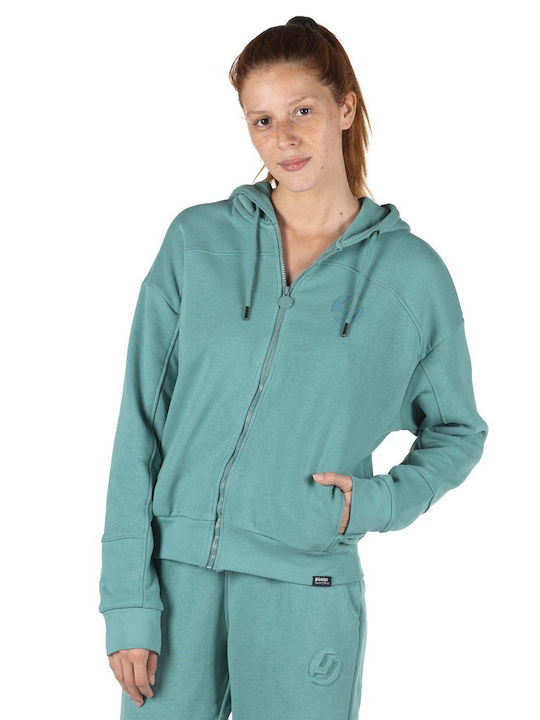 Women's Sweatshirt Jacket Turquoise