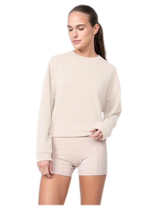 4F Women's Cropped Sweatshirt Beige