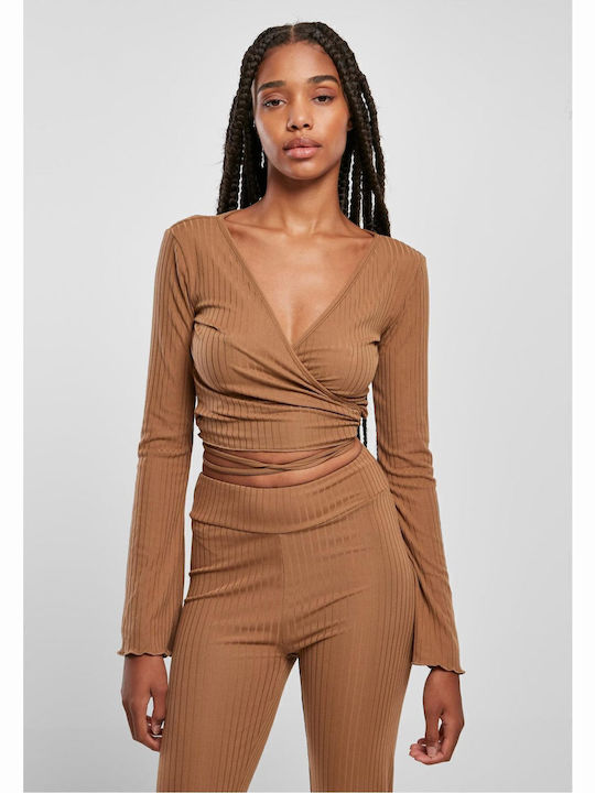 Urban Classics Γυναικείο Crop Top Μακρυμάνικο μ...