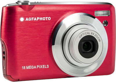 AgfaPhoto Realishot DC8200 Compact Φωτογραφική Μηχανή 18MP Οπτικού Ζουμ 8x με Οθόνη 2.7" και Ανάλυση Video Full HD (1080p) Κόκκινη