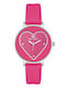 Juicy Couture Ceas de Damă cu Fuchsia Curea din Piele