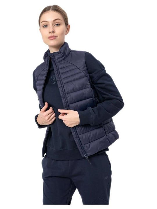 4F Kurz Damen Ärmellos Puffer Jacke für Winter Blau