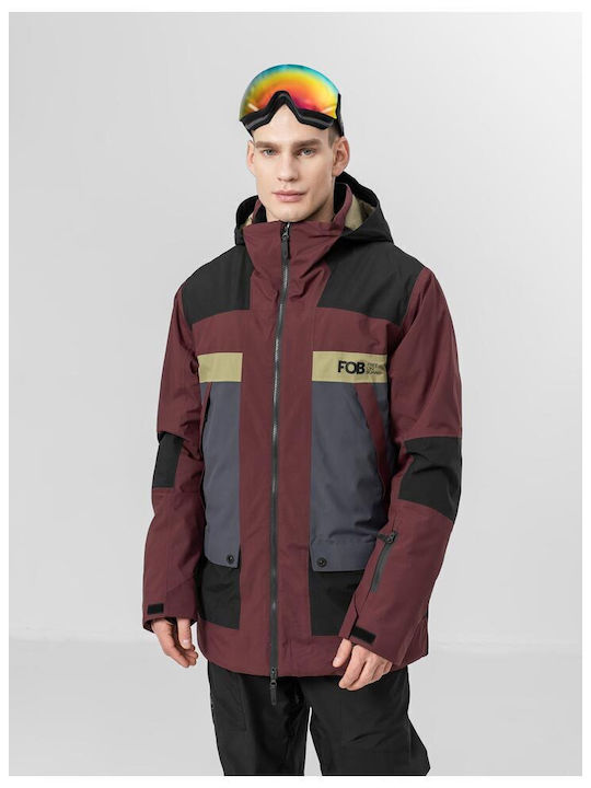 4F Men's Ski & Snowboard Jacket Burgundy H4Z22-KUMS003-60S