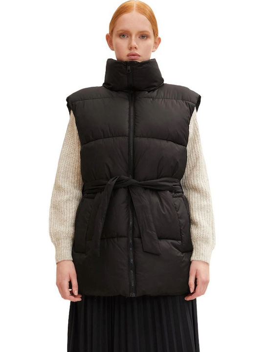 Kurz Damen Puffer Jacke für Winter Schwarz