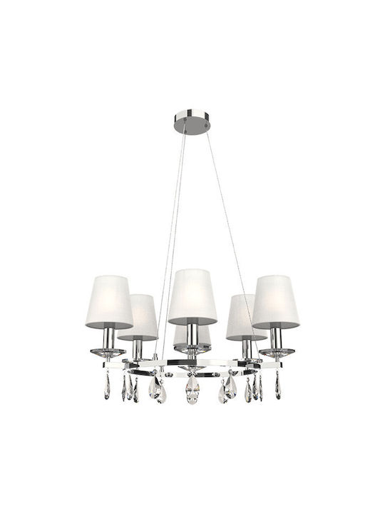 Elmark Barbara Chandelier with Crystals White 955BARBARA6