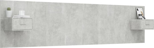 vidaXL Wooden Bed Headboard Gray Concrete 240x80cm