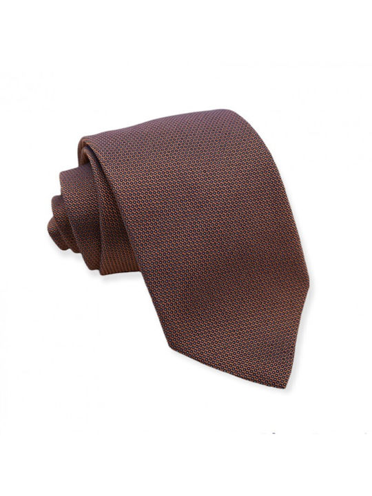 Silk Brown Tie with Pattern 8cm.