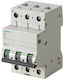 Siemens Automatic Circuit Breaker 50A Triple-pole AC/DC 5SL6350-7