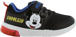 Disney Kids Sneakers for Boys with Laces & Strap Black