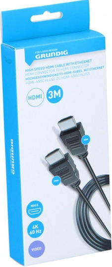 Grundig HDMI 2.0 Premium High Speed 4K 60Hz HDR Cable HDMI Male - HDMI Male 3m Black