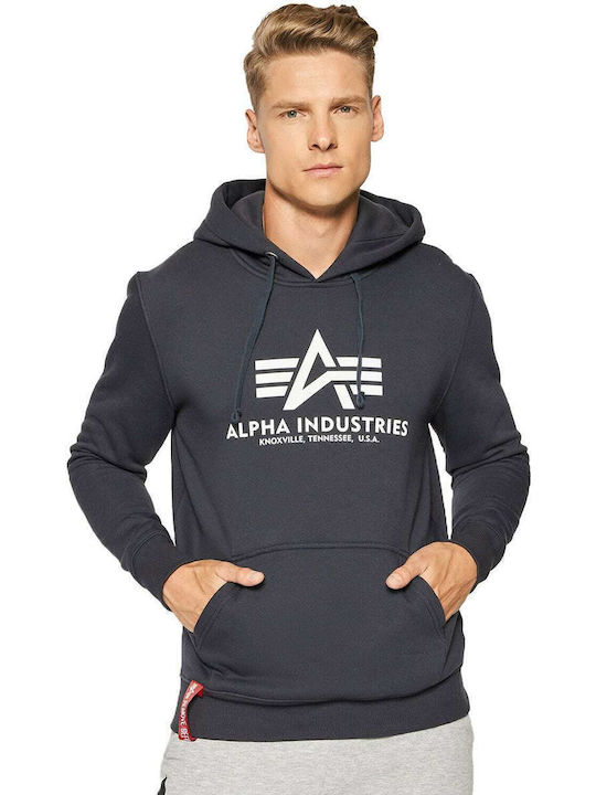 Alpha Industries Sweatshirt with Hood Grey Black