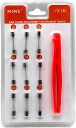 Fony CTC-333 Car Fuse Set Glass Rounds 9pcs