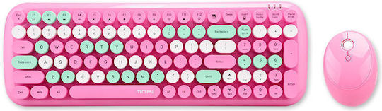 MOFII Candy XR Kabellos Tastatur & Maus Set Englisch US Rosa