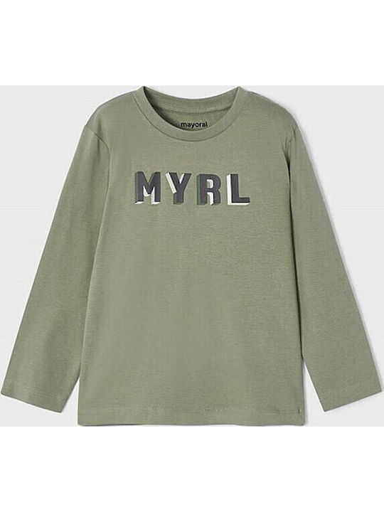 Mayoral Kids' Shirt Long Sleeve Green Ecofriends