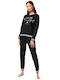 Minerva Winter Women's Pyjama Set Cotton Black