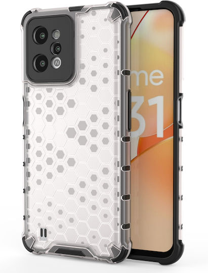 Hurtel Honeycomb Back Cover Silicone Transparent (Realme C31)
