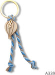 Metal Christening Charm Keychain Αερόστατο Blue 50pcs