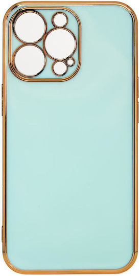 Hurtel Lighting Color Gold Frame Back Cover Σιλικόνης Mint (iPhone 12 Pro Max)