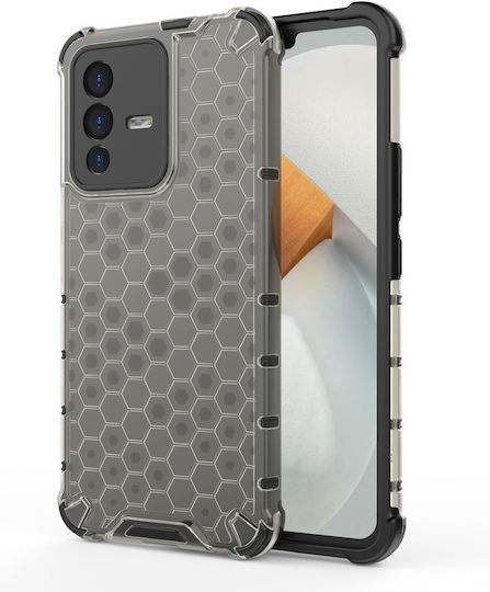 Hurtel Honeycomb Задна корица Пластмаса / Силикон Черен (Vivo V23 5G)