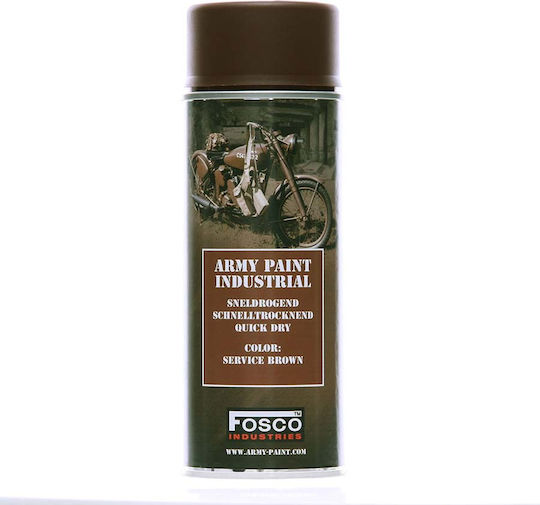 Fosco Industries Σπρέι Βαφής Army με Μεταλλικό Εφέ Καφέ Service Brown 400ml