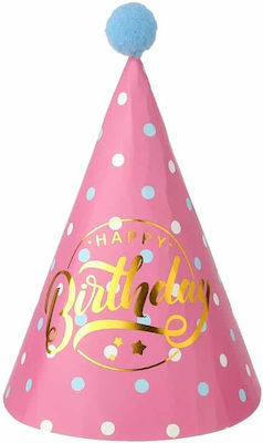 Birthday Hat Polka Dot Pink