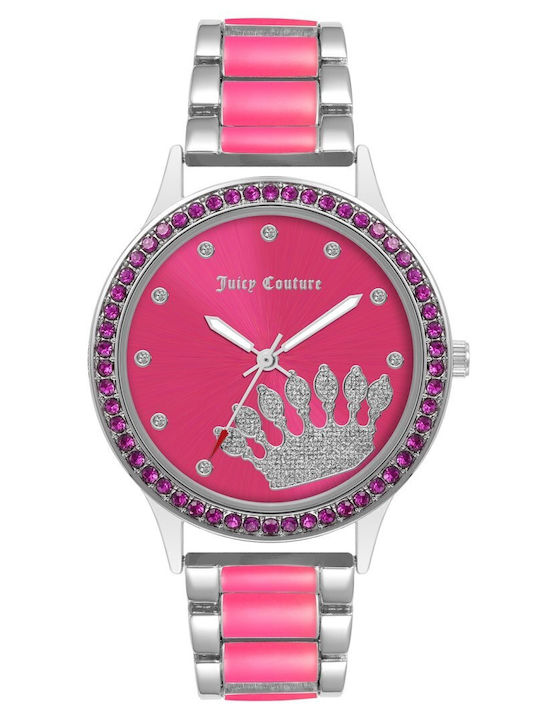 Juicy Couture Γυναικείο Ρολόι 38mm Μπαταρίας με Ροζ Μεταλλικό Μπρασελέ