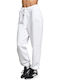 High Waist Sweatpants Jogger Fleece White