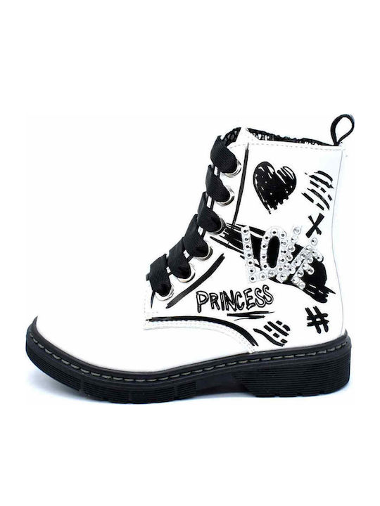 Kids Boots with Zipper White
