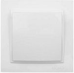Eurolamp Recessed Electrical Lighting Wall Switch with Frame Basic White 152-10100