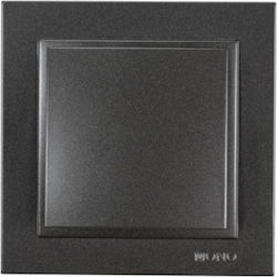 Eurolamp Recessed Electrical Lighting Wall Switch with Frame Basic Black