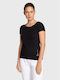 4F Damen Sportlich T-shirt Schwarz