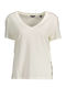 Gant Damen T-Shirt mit V-Ausschnitt Weiß