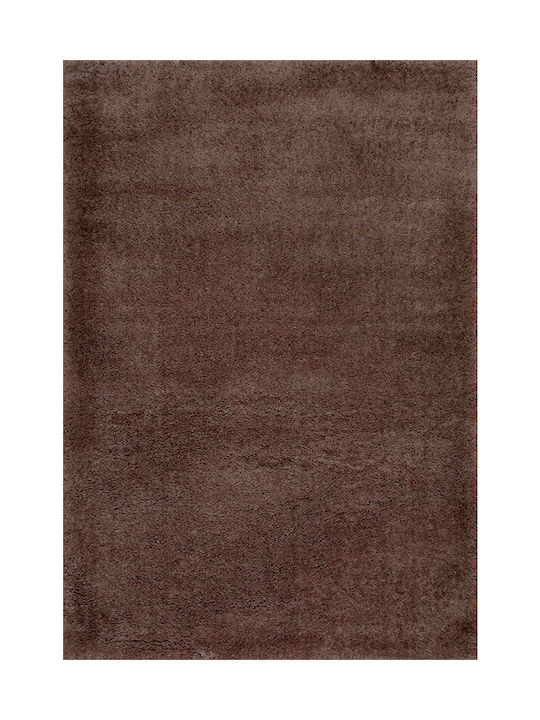 Saray Home Teppich Rechteckig Zottelig Synthetisch,Polyester/Cotton/Leather Brown